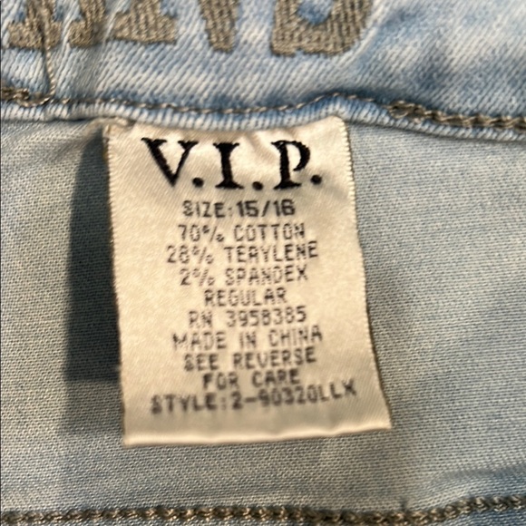 VIP Jeans Tie Die Button Fly Cropped Women's Light Blue Jeans - Picture 3 of 7
